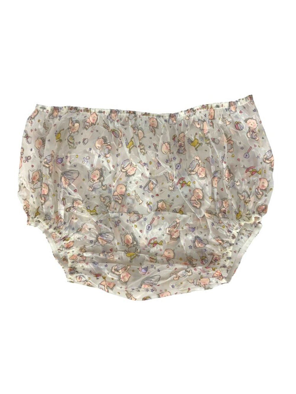 Incontinent Adult Diaper Cover XL Baby Print PVC Waterproof Plastic Pants
